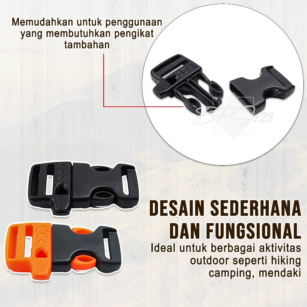 Kunci Sodok Whistle 2 Cm Multifungsi Outdoor Hiking Buckle Plastik