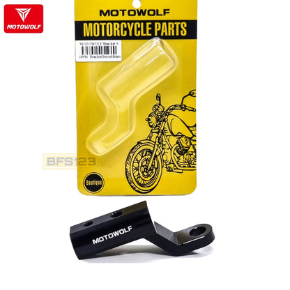 MOTOWOLF Bracket Spion Original Lampu Senter Holder HP Aluminium Aloy