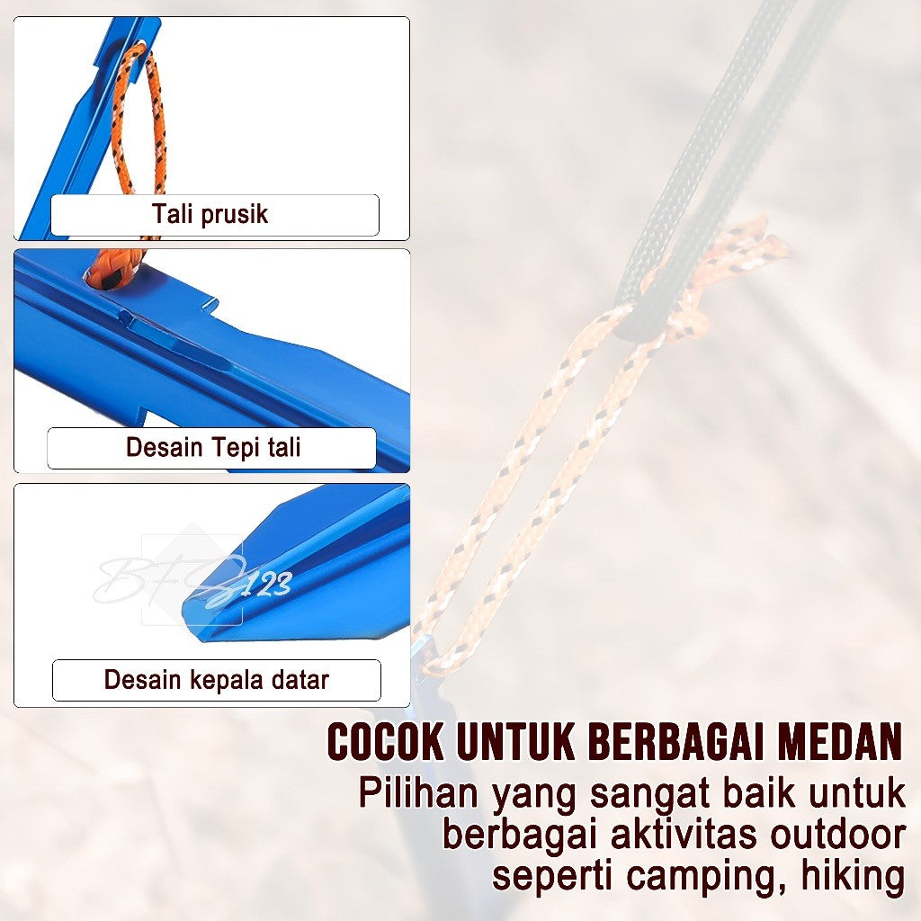 Pasak Tenda Aluminium Ultralight Model Y 18 Cm Plus Tali Prusik Camping Hiking Outdoor