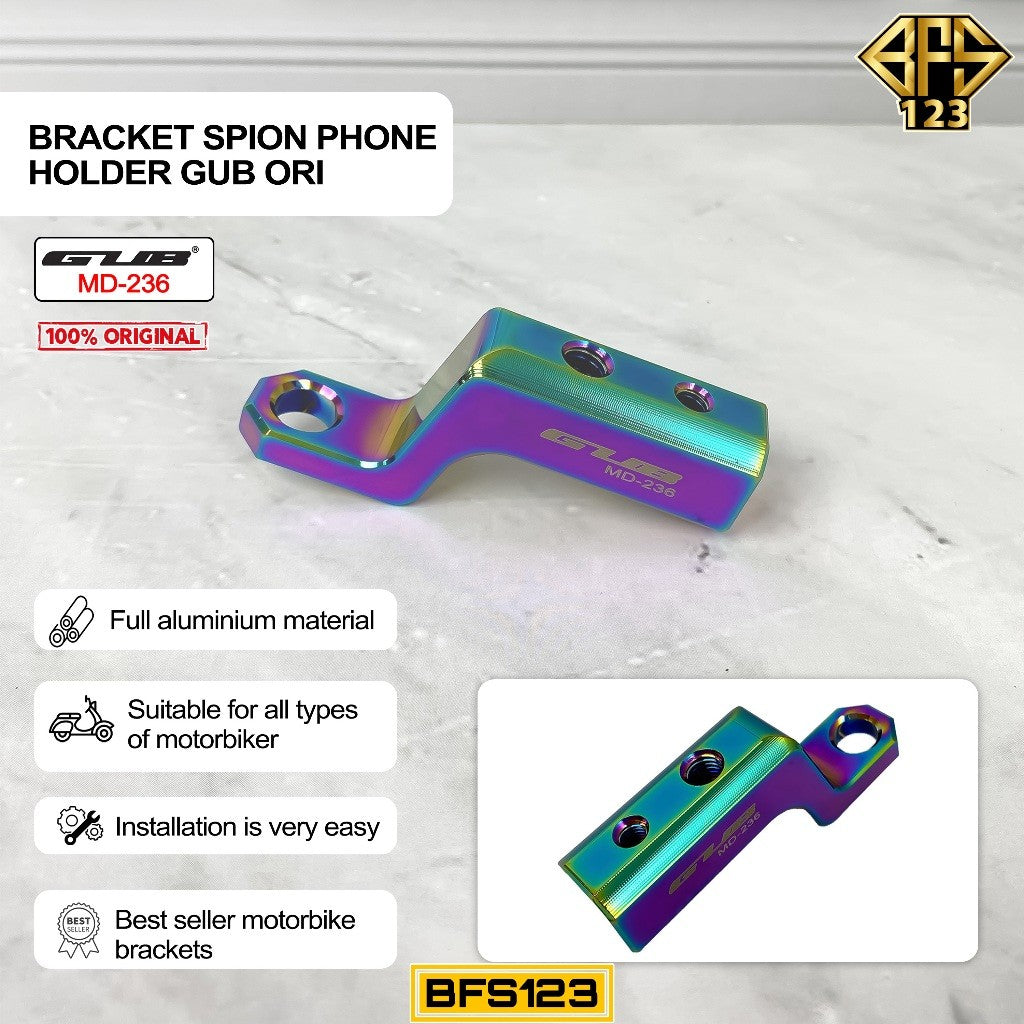 Bracket Spion GUB MD-236 Aluminium Aloy kuat Tahan Karat Bracket Phone Holder GUB Ori Rainbow