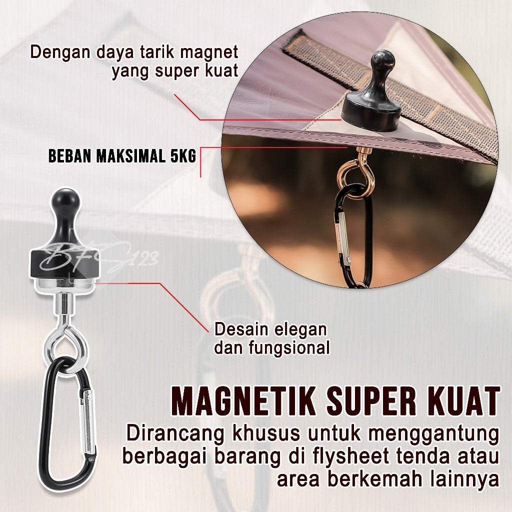 Magnet Hook Gantungan Barang Tenda Flysheet Model Jepit Magnet