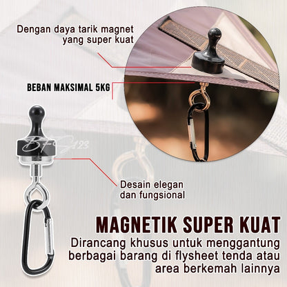 Magnet Hook Gantungan Barang Tenda Flysheet Model Jepit Magnet
