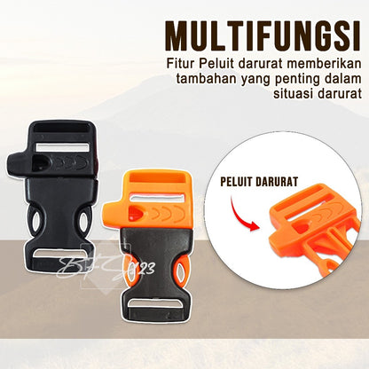 Kunci Sodok Whistle 2 Cm Multifungsi Outdoor Hiking Buckle Plastik
