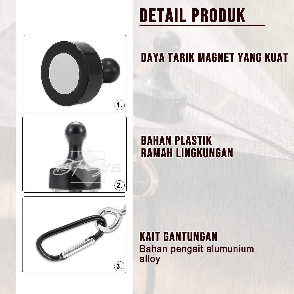 Magnet Hook Gantungan Barang Tenda Flysheet Model Jepit Magnet