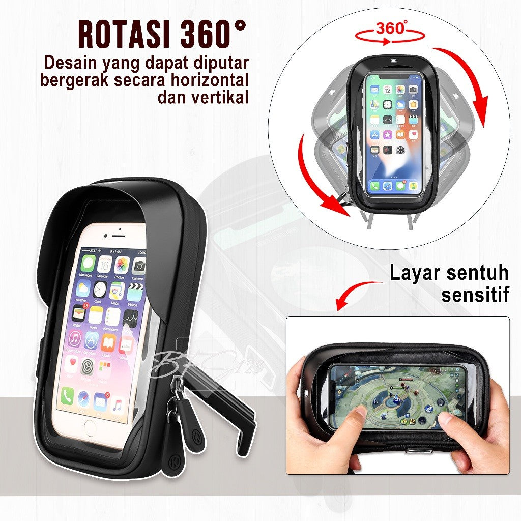 Phone Holder Waterproof BG-301 Touchscreen All Rotate 360 Phone Size Up to 6.4 Inch