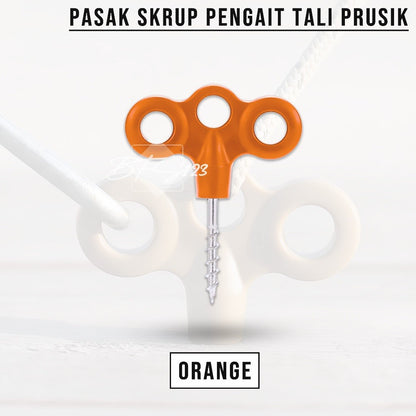 Pasak Skrup Pengait Tali Tenda Tali Prusik 3 Lubang Model Y Anti Slip