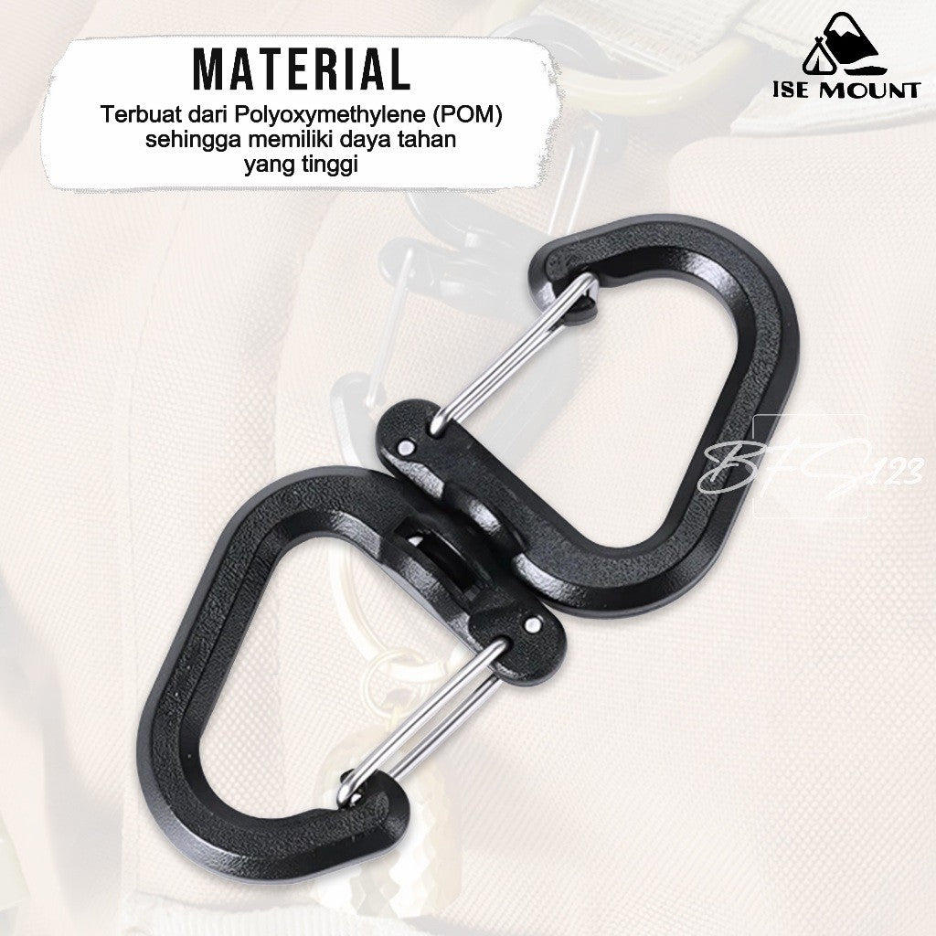 Gantungan Carabiner 2 sisi 360 Rotate Key Chain Size Large 7 cm x 3 Cm