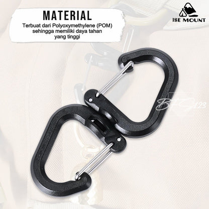 Gantungan Carabiner 2 sisi 360 Rotate Key Chain Size Large 7 cm x 3 Cm