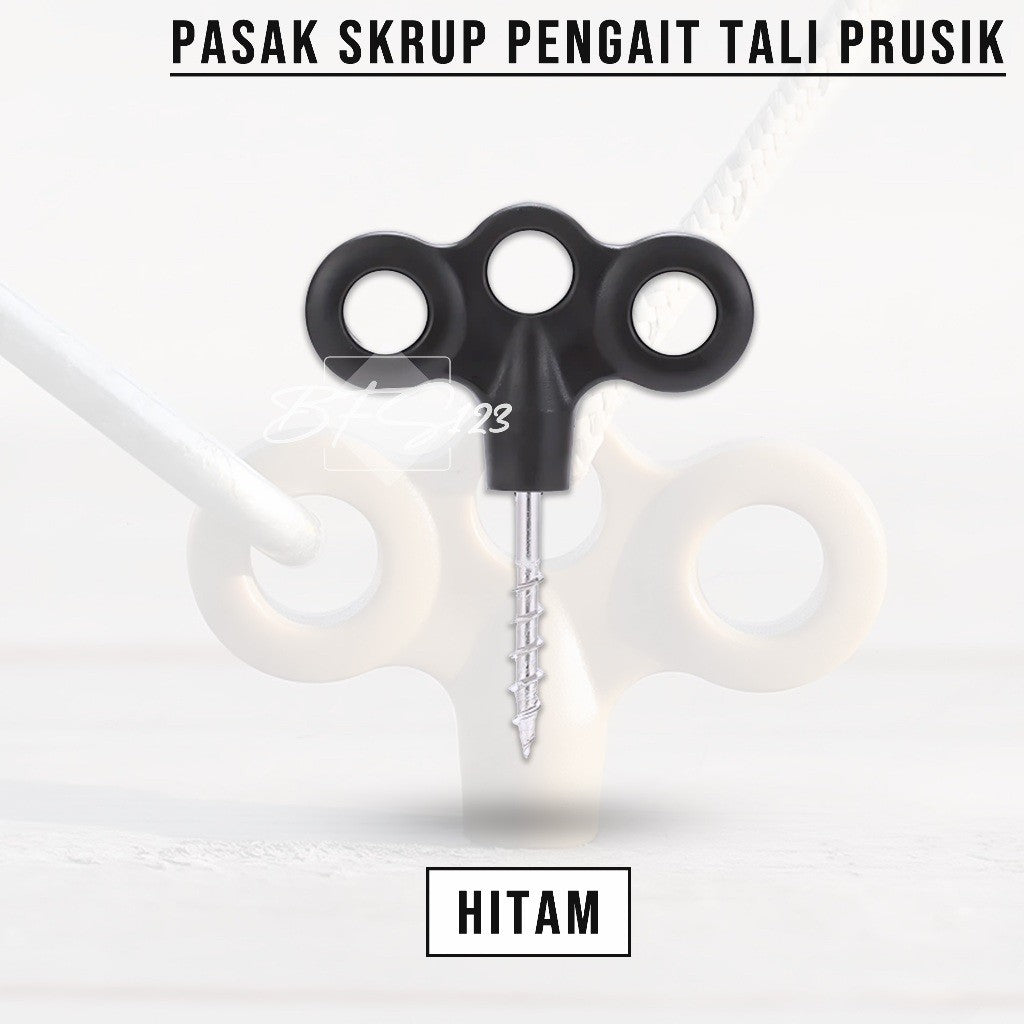 Pasak Skrup Pengait Tali Tenda Tali Prusik 3 Lubang Model Y Anti Slip