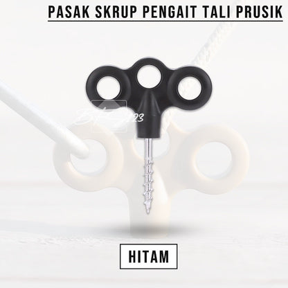 Pasak Skrup Pengait Tali Tenda Tali Prusik 3 Lubang Model Y Anti Slip