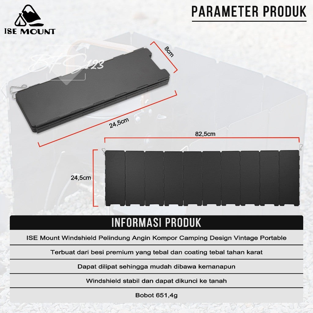ISE Mount Windshield Pelindung Angin Kompor Camping Design Vintage Portable
