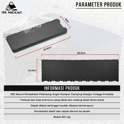 ISE Mount Windshield Pelindung Angin Kompor Camping Design Vintage Portable