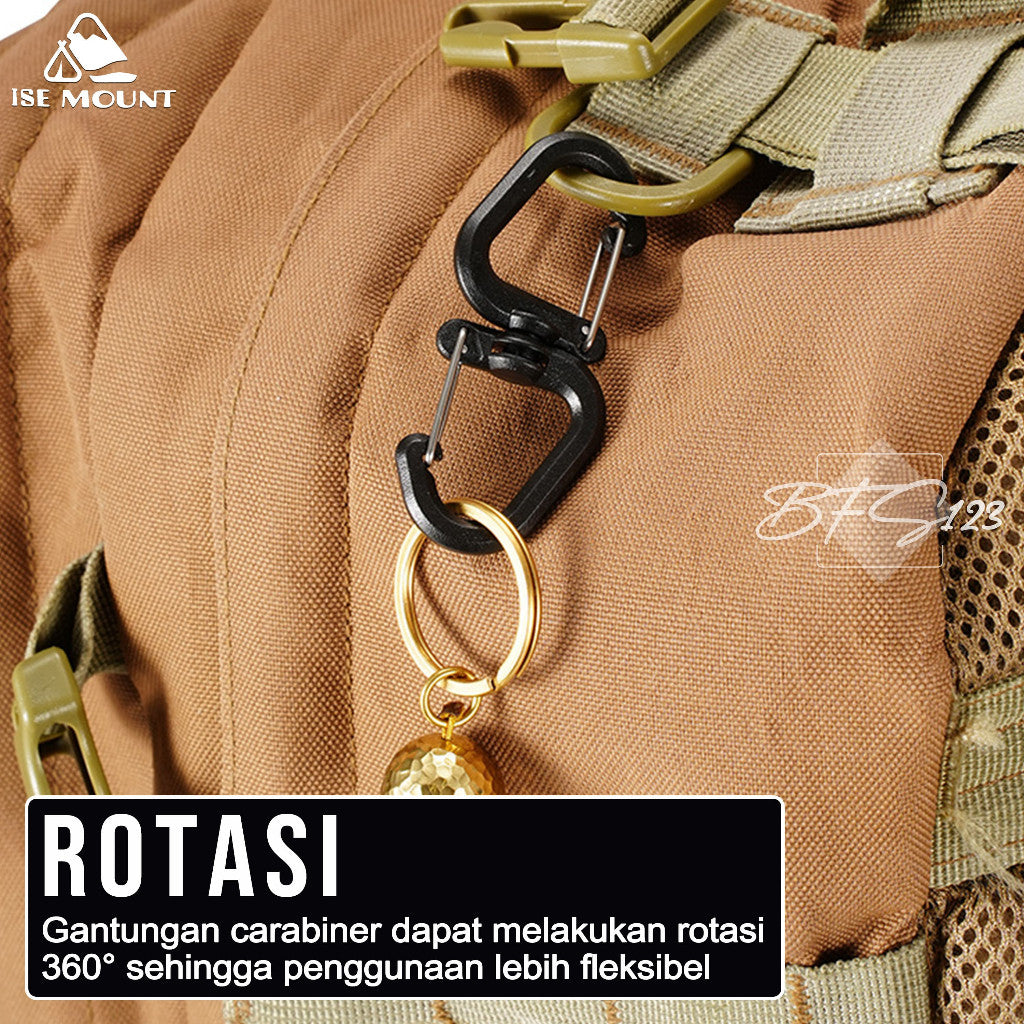 Gantungan Carabiner 2 sisi 360 Rotate Key Chain Size Large 7 cm x 3 Cm