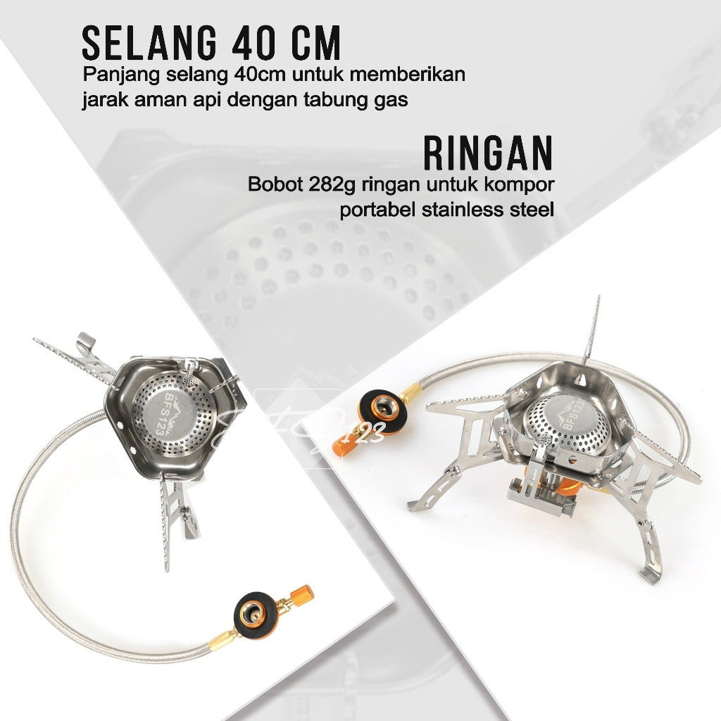 BFS123 Kompor Ultralight Versi 2 Camping Stove Portable Hiking Kompor Lipat Anti Angin Wind Cover