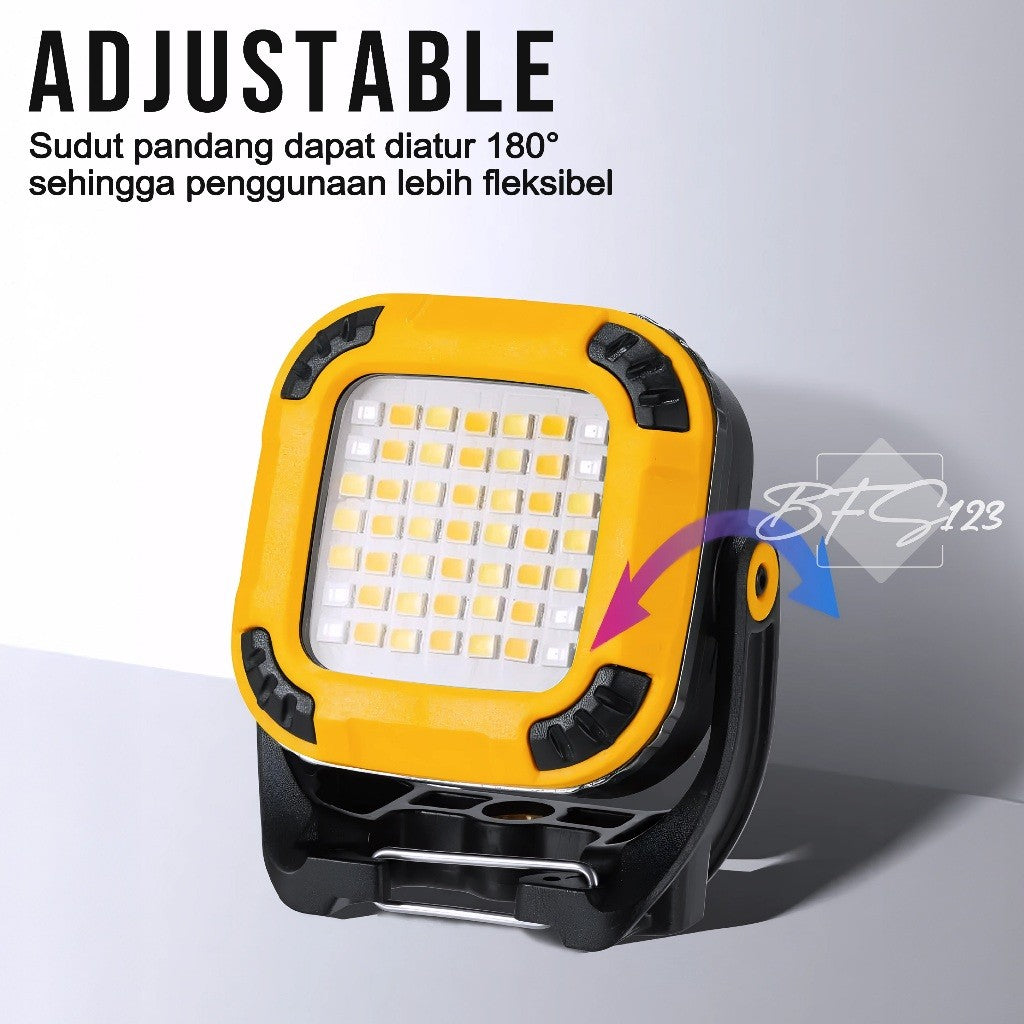 Lampu Emergency Lampu COB W8129-2 Lampu Sorot WorkLight Warerproof 1200 mAh Type-C