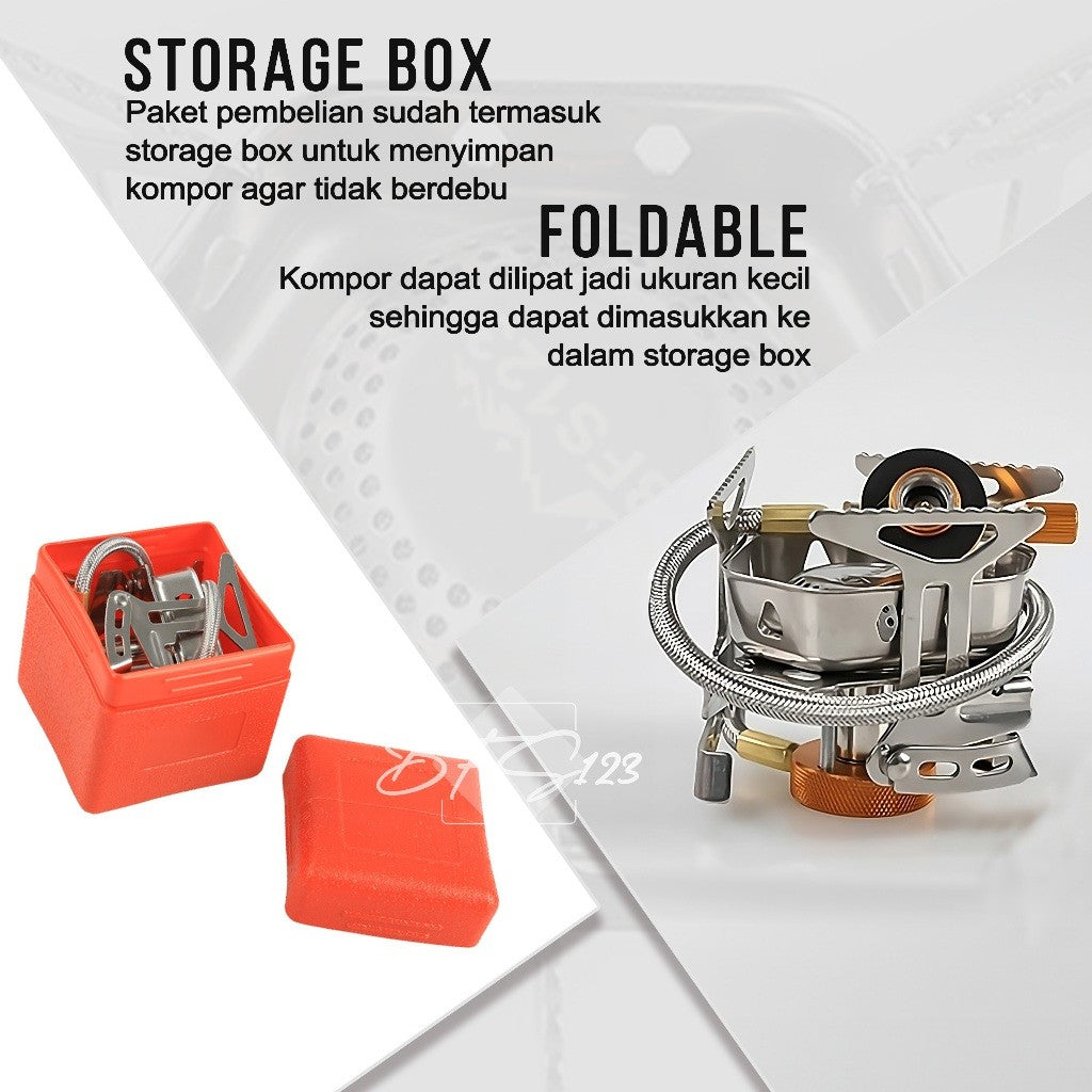 BFS123 Kompor Ultralight Versi 2 Camping Stove Portable Hiking Kompor Lipat Anti Angin Wind Cover