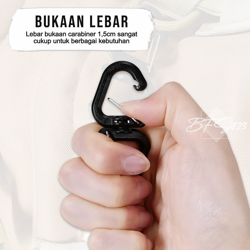 Gantungan Carabiner 2 sisi 360 Rotate Key Chain Size Large 7 cm x 3 Cm