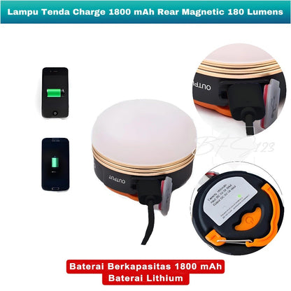 Lampu Tenda Led Rechargeable Hook Carabiner Magnet