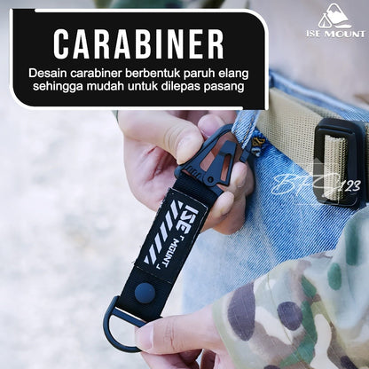 Gantungan Keychain Gesper Gantung Tactical Nylon Belt Backpack Hanging Buckle Quickdraw Carabiner ISE MOUNT