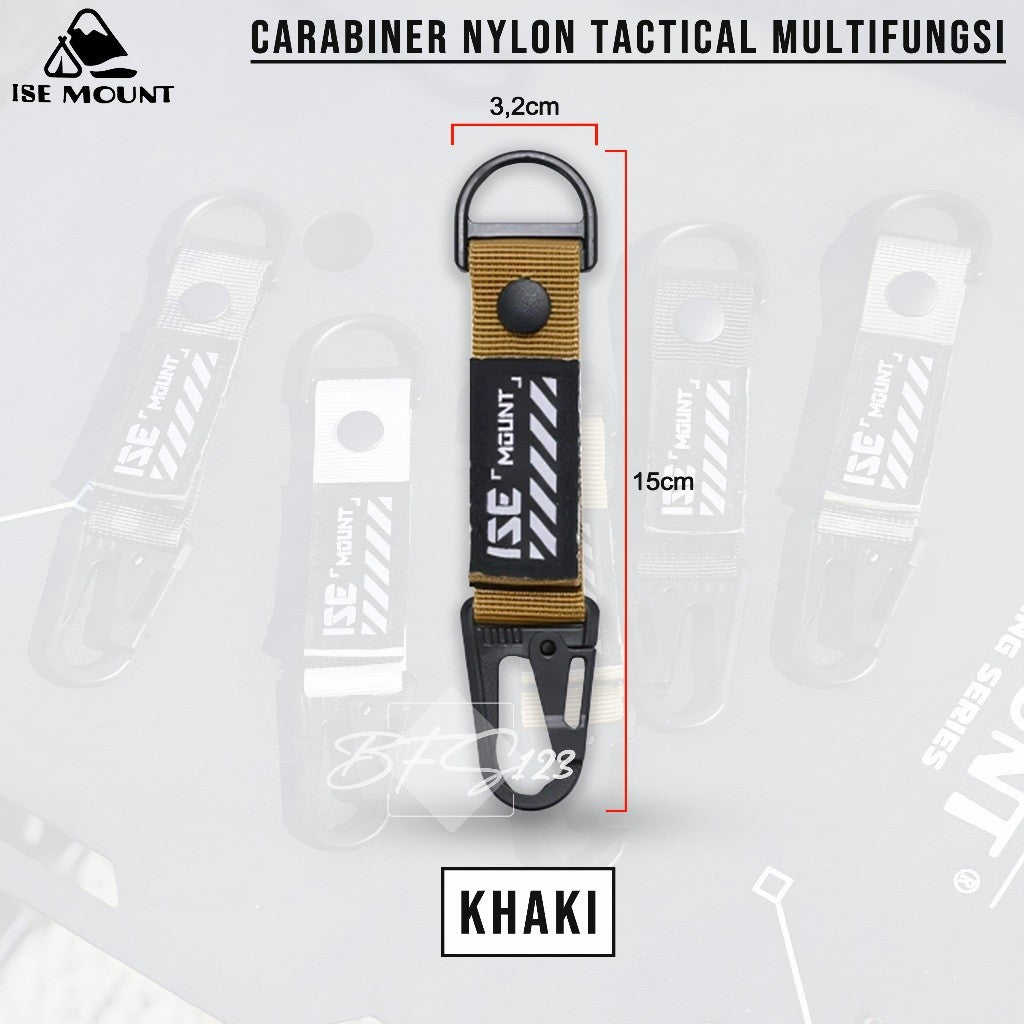 Gantungan Keychain Gesper Gantung Tactical Nylon Belt Backpack Hanging Buckle Quickdraw Carabiner ISE MOUNT