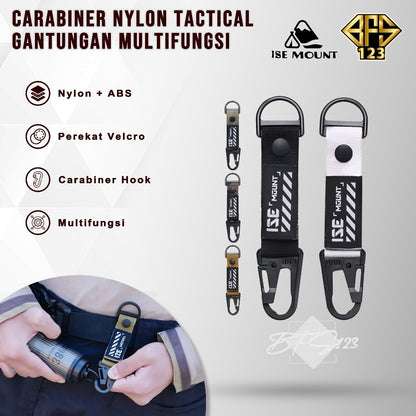 Gantungan Keychain Gesper Gantung Tactical Nylon Belt Backpack Hanging Buckle Quickdraw Carabiner ISE MOUNT