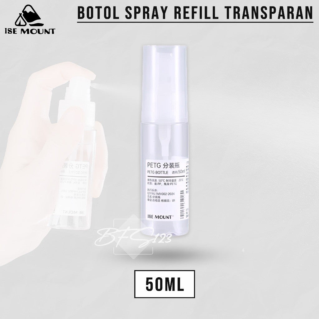 ISE Mount Botol Spray 30 Ml 50 Ml Parfum Hand Sanitizer Refill Transparan Clear Spray
