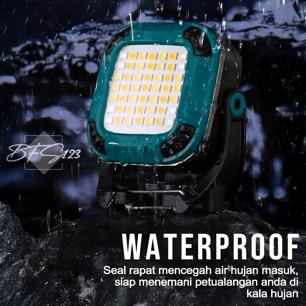 Lampu Emergency Lampu COB W8129-2 Lampu Sorot WorkLight Warerproof 1200 mAh Type-C