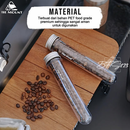 ISE Mount Coffee Tube Tempat Biji Kopi Tabung PET Bumbu Masak Tabung Transparan 60 Ml