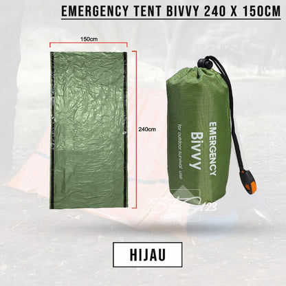 Emergency Tent Bivvy Aluminium Foil 240 cm x 150 cm Emergency Blanket Termal Survival