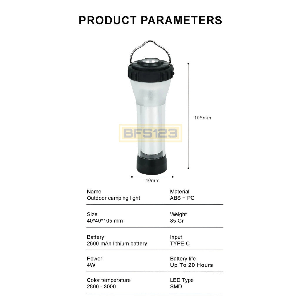 Lampu Vintage Rechargeable Senter LED Lampu Camping Hiking