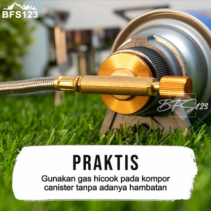 BFS123 Adaptor Konverter Gas Canister ke Gas Hicook Stand kaki Bracket Nozzle Kompor Alumunium Alloy