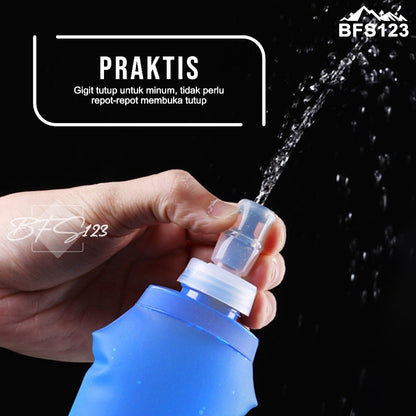 BFS123 Botol Minum Running Lipat Foldable Soft Flask 500 Ml BPA Free