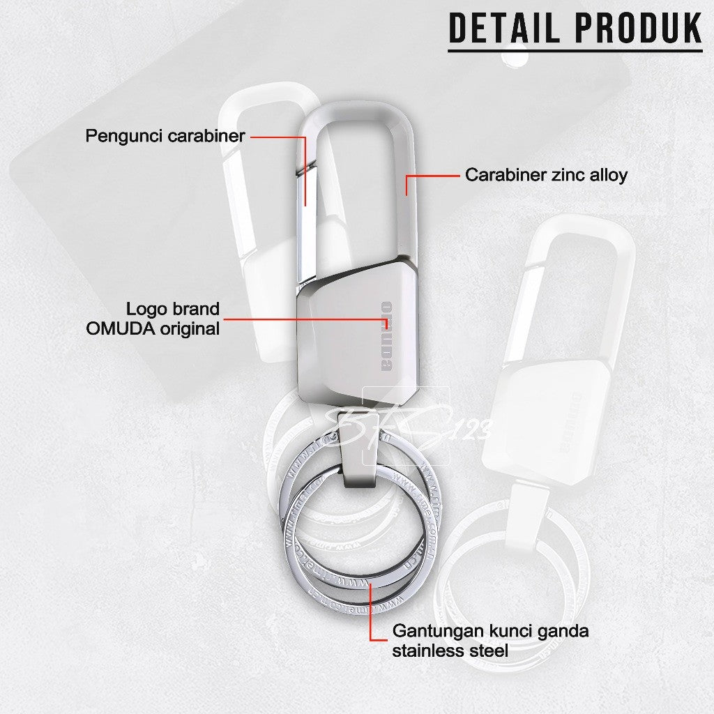 Gantungan Kunci Omuda A8044 Keychain Carabinner Motor Mobil Rumah Premium Stainless