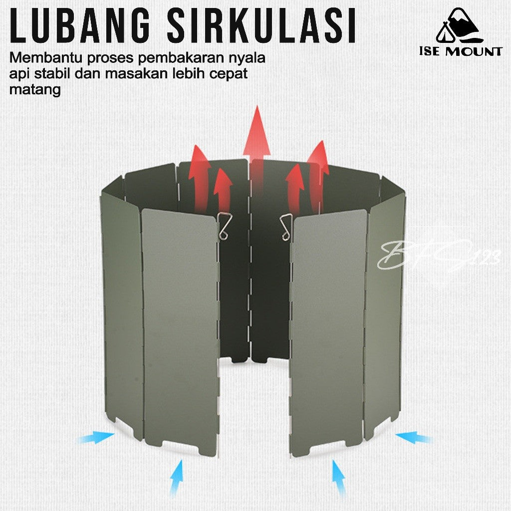 ISE Mount Windshield Pelindung Angin Kompor Camping Design Vintage Portable