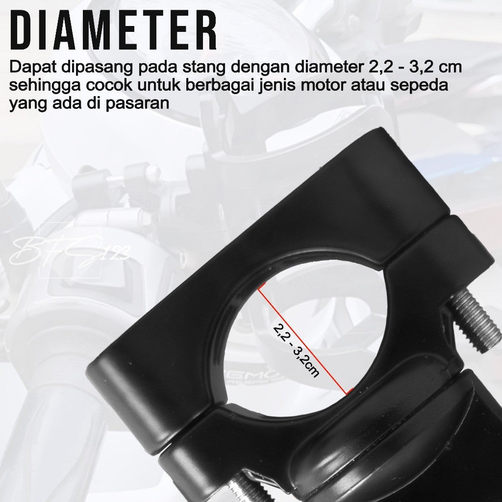 Bracket Tempat Botol Minum Stang 2,2-3,2 cm Only Bracket Aluminium Aloy
