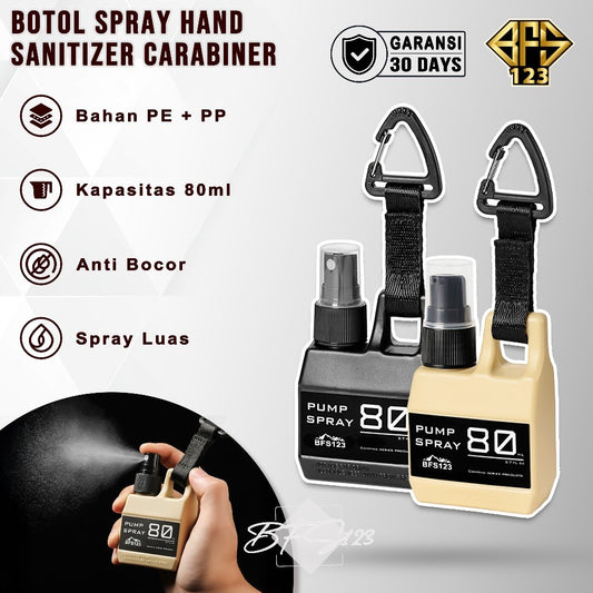 BFS123 Botol Pump Spray Lotion Handsanitizer Camping Hiking Hook Carabiner