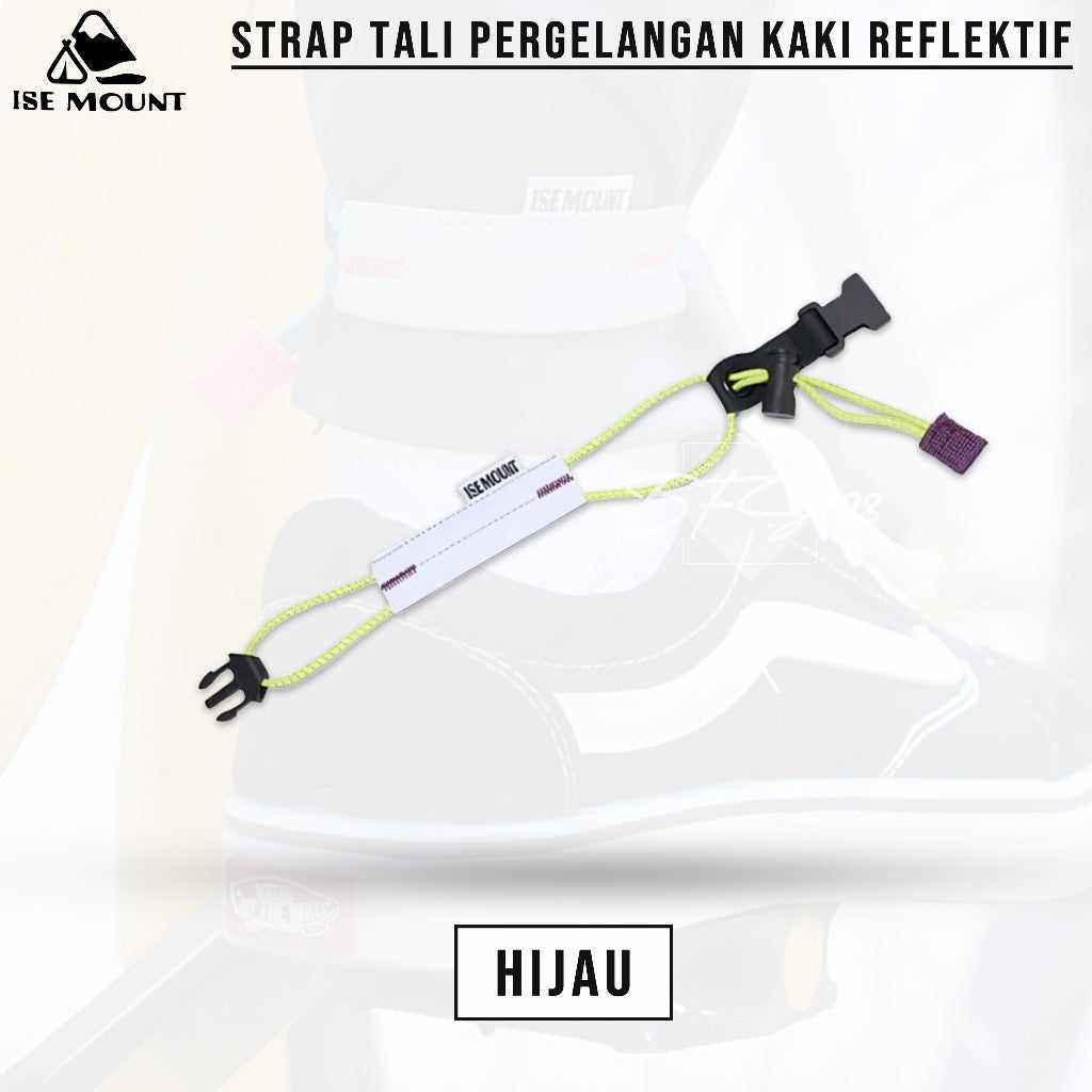 Strap Tali Reflektif Running ISE MOUNT Tali Celana Pergelangan Kaki Reflektif Bersepeda Sport Cycling