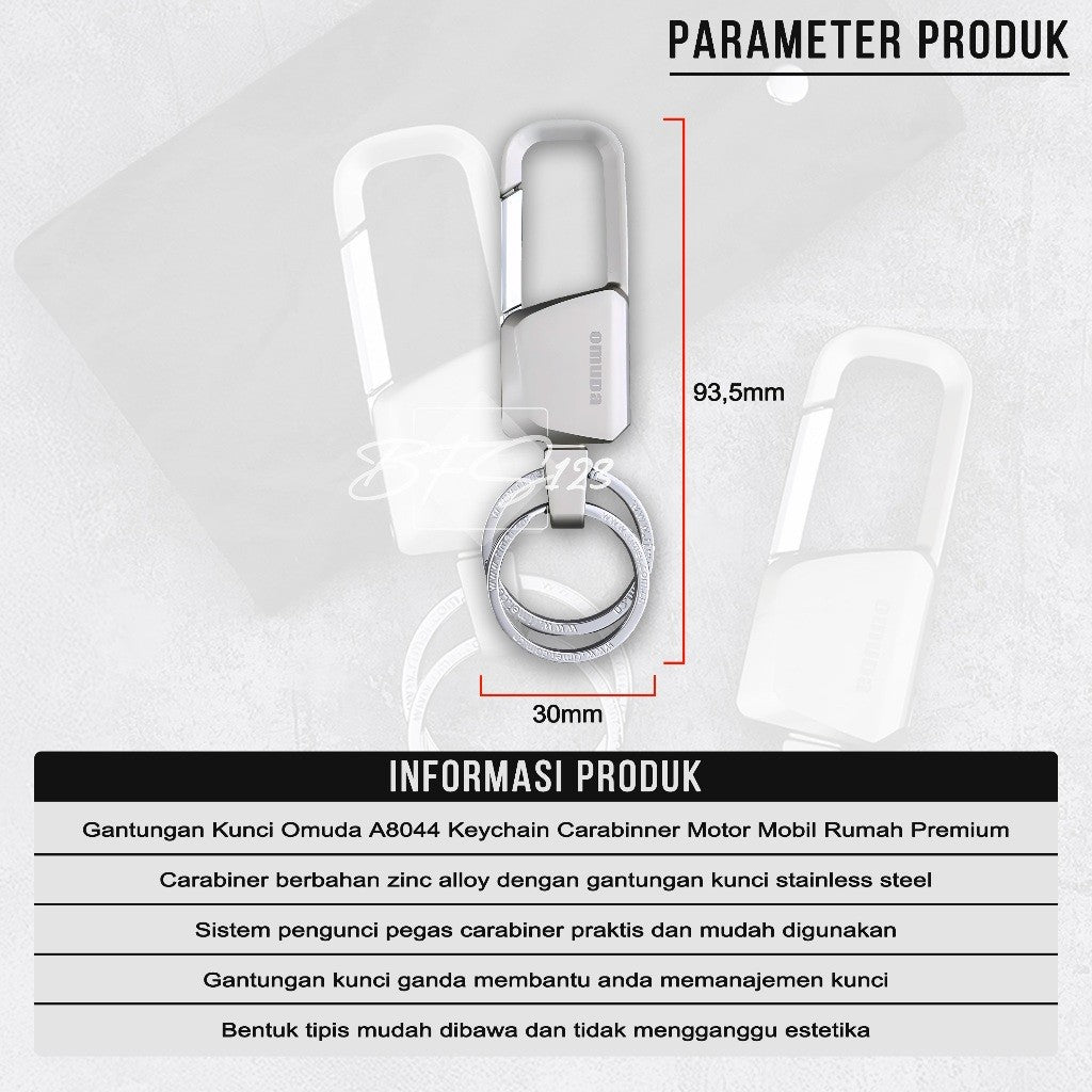 Gantungan Kunci Omuda A8044 Keychain Carabinner Motor Mobil Rumah Premium Stainless