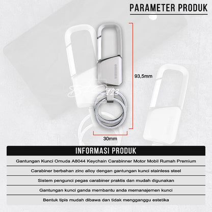 Gantungan Kunci Omuda A8044 Keychain Carabinner Motor Mobil Rumah Premium Stainless