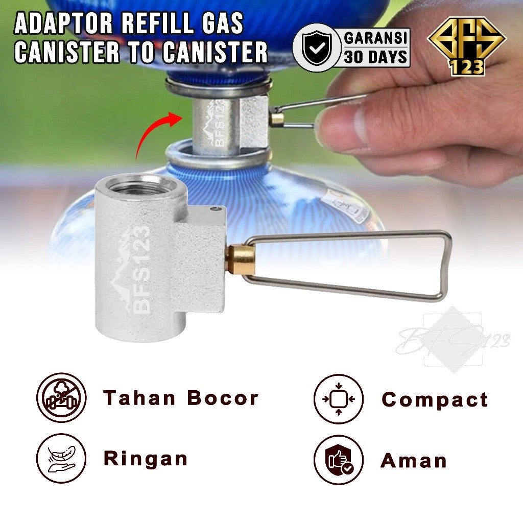 BFS123 Adaptor Refill Gas Canister To Canister Conector Gas Portable