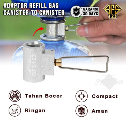 BFS123 Adaptor Refill Gas Canister To Canister Conector Gas Portable