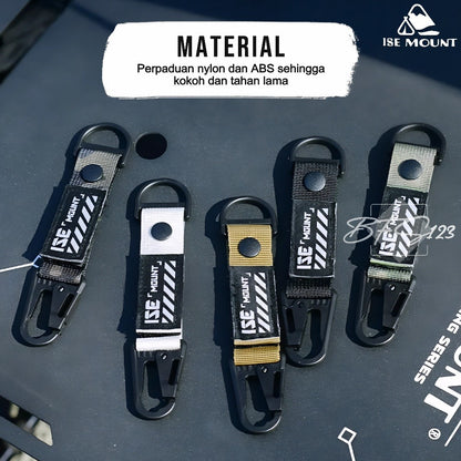 Gantungan Keychain Gesper Gantung Tactical Nylon Belt Backpack Hanging Buckle Quickdraw Carabiner ISE MOUNT