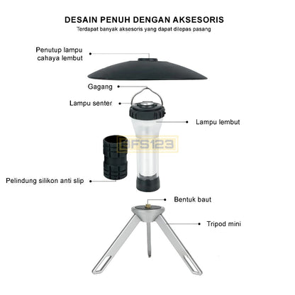 Lampu Vintage Rechargeable Senter LED Lampu Camping Hiking