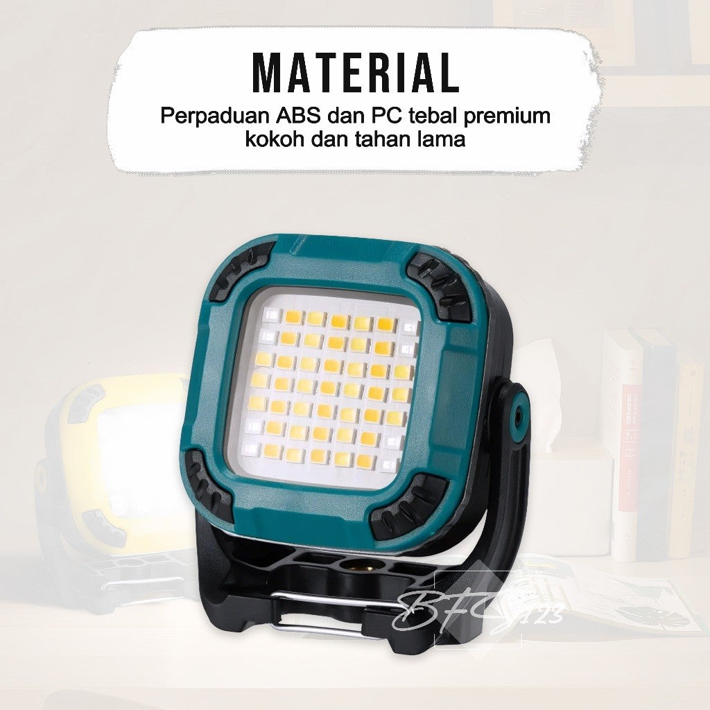 Lampu Emergency Lampu COB W8129-2 Lampu Sorot WorkLight Warerproof 1200 mAh Type-C