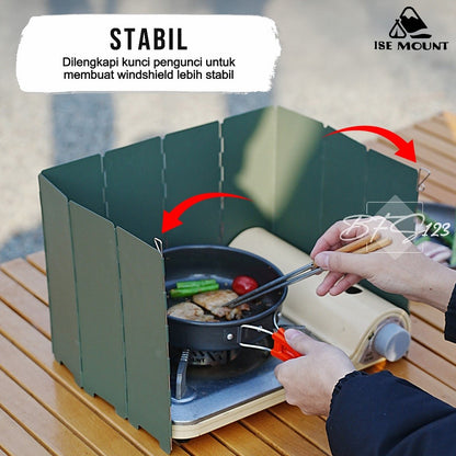 ISE Mount Windshield Pelindung Angin Kompor Camping Design Vintage Portable