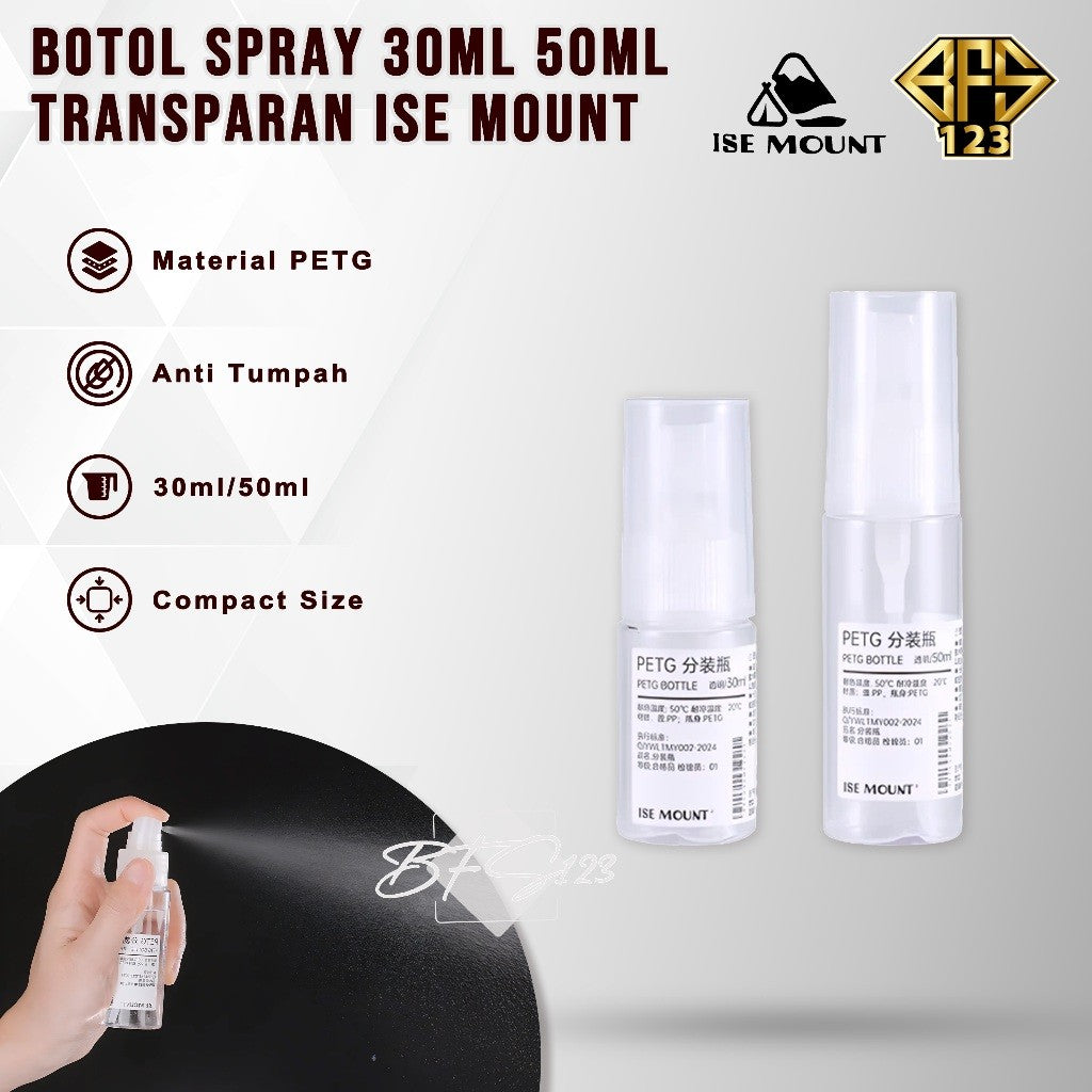 ISE Mount Botol Spray 30 Ml 50 Ml Parfum Hand Sanitizer Refill Transparan Clear Spray