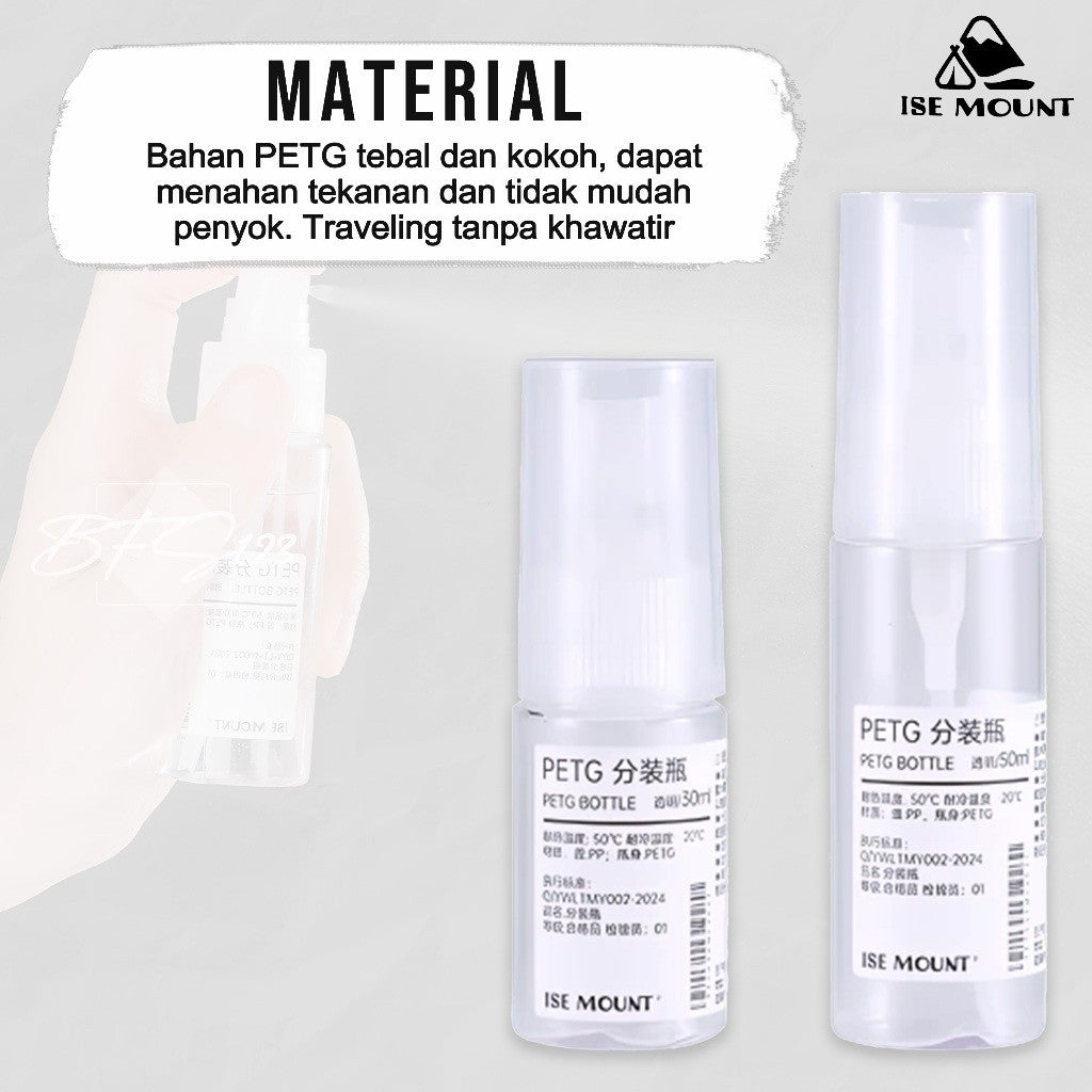 ISE Mount Botol Spray 30 Ml 50 Ml Parfum Hand Sanitizer Refill Transparan Clear Spray