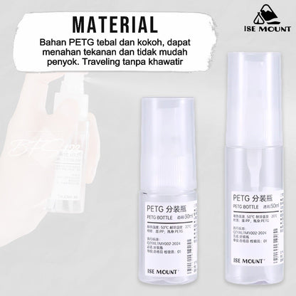 ISE Mount Botol Spray 30 Ml 50 Ml Parfum Hand Sanitizer Refill Transparan Clear Spray