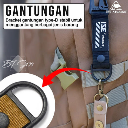 Gantungan Keychain Gesper Gantung Tactical Nylon Belt Backpack Hanging Buckle Quickdraw Carabiner ISE MOUNT