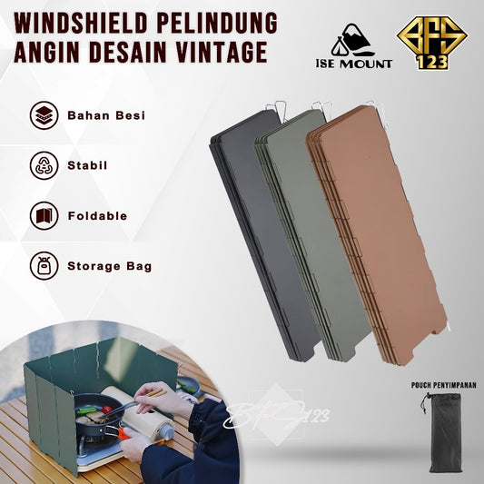 ISE Mount Windshield Pelindung Angin Kompor Camping Design Vintage Portable